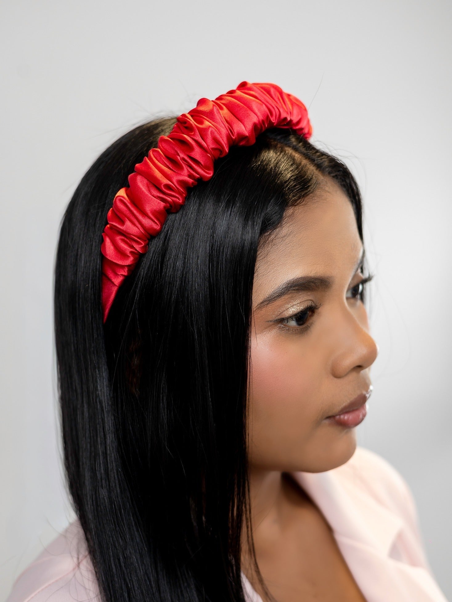 Diadema Fruncida Roja