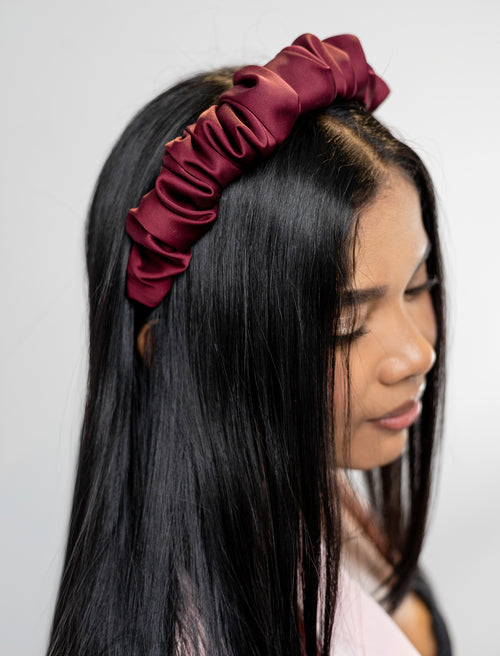 Diadema Fruncida Borgoña