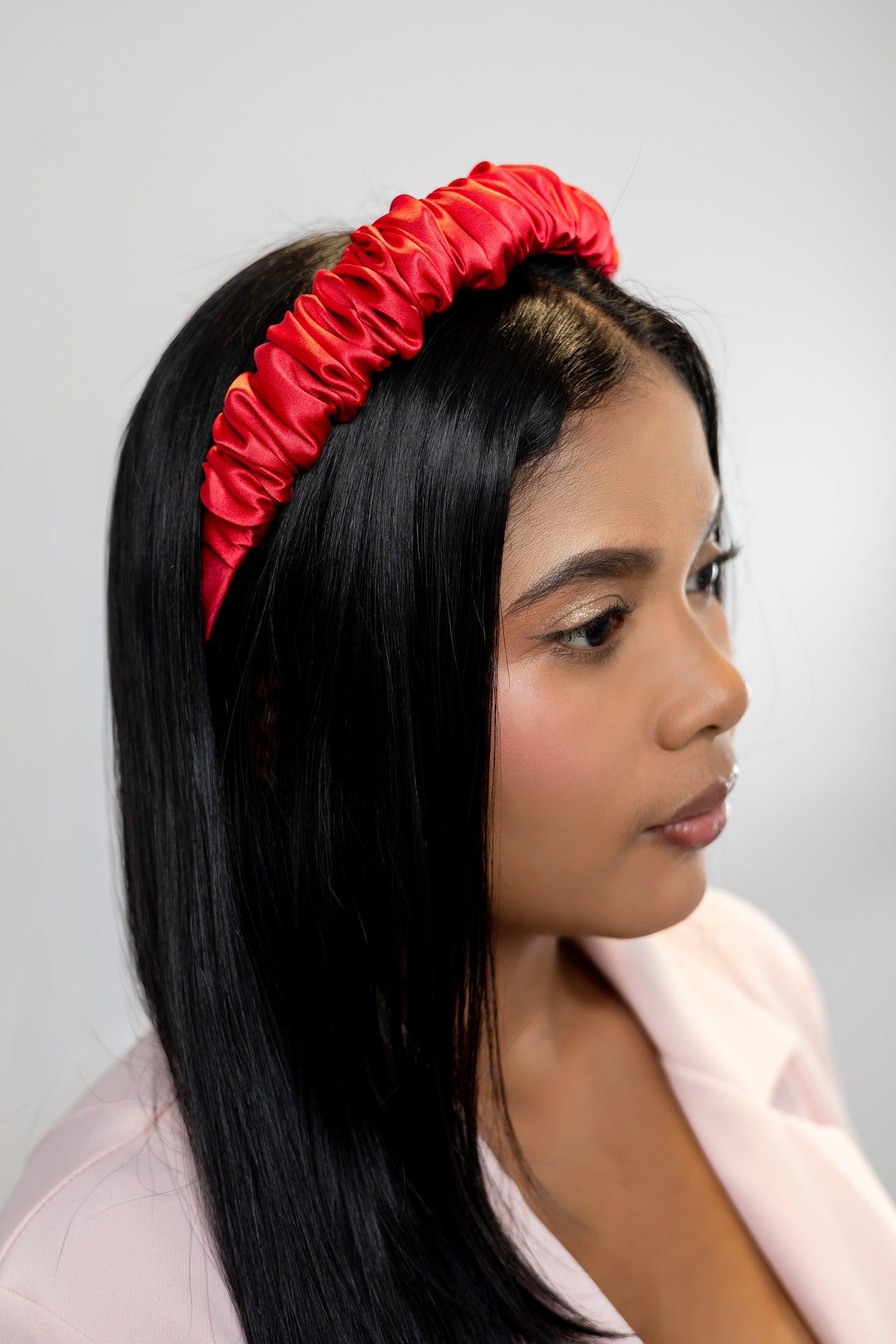 Diadema Fruncida Roja